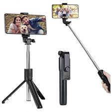 4-in-1 Wireless Selfie Stick Tripod with Light & Bluetooth Remote (70cm)