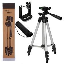 3.5ft Adjustable Tripod Stand – Mobile & DSLR Universal Stand (Silver 3110)