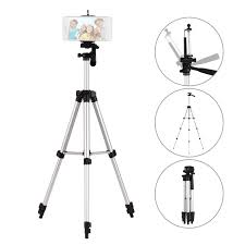3.5ft Adjustable Tripod Stand – Mobile & DSLR Universal Stand (Silver 3110)