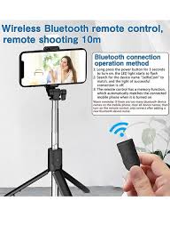 4-in-1 Wireless Selfie Stick Tripod with Light & Bluetooth Remote (70cm)